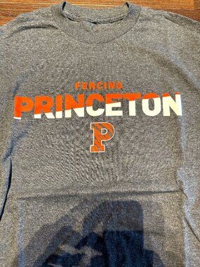 Princeton Fencing Youth L Heather Gray Tee Tiger P Graphic